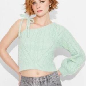 Wild Fable Light Green Off-Shoulder Sweater, Size‎ XS, NWT